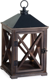 Candle Warmers Houten lantaarn kaarswarmer – verweerde espresso – 35 watt