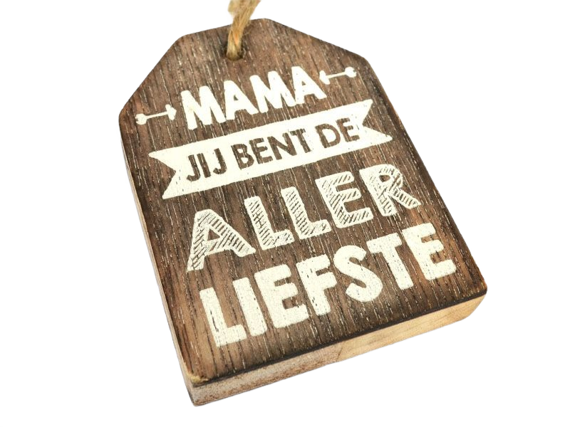 Houten hanger huisje Mama jij bent de allerliefste