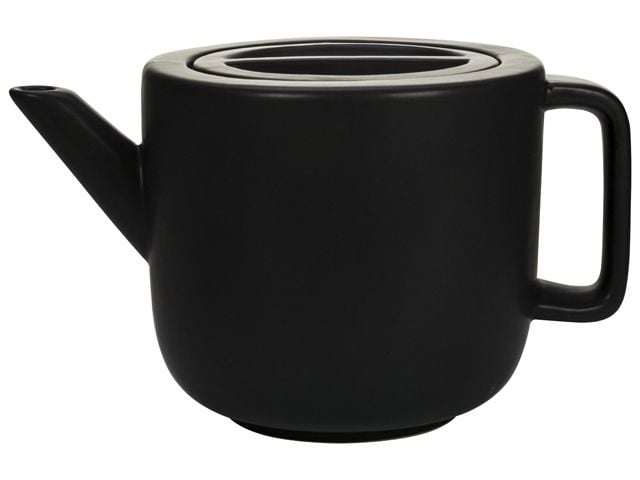 Gusta® theepot FIKA 1,5 liter – zwart aardewerk