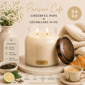 Parisian Café geurkaars Cheerful Candle Papa Collectie 155 branduren
