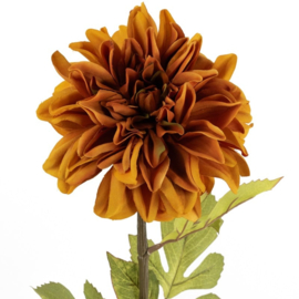 Kunstbloem Dahlia – Oranje (75 cm) RealTouch zijdebloem vol warmte