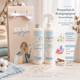 Kadoset Wasparfum en Reinigingsspray katoenbloem Essentia Nature