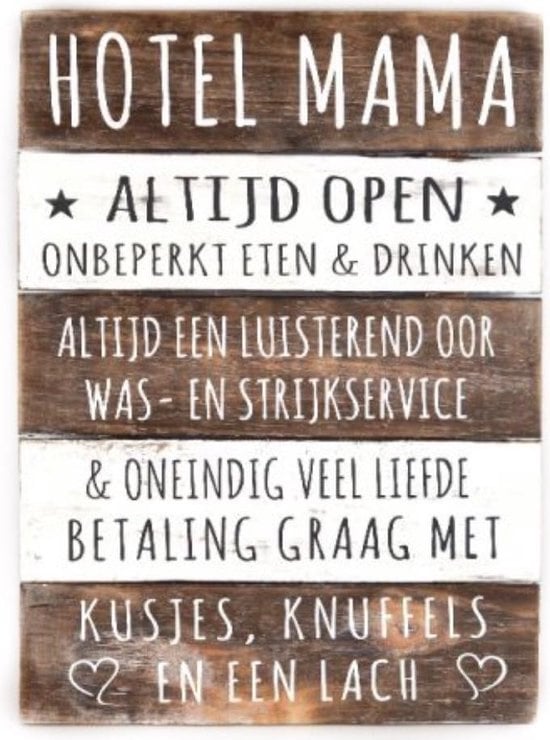 🏠 Tekstbord Hotel Mama – een knipoog naar het gezellige thuis