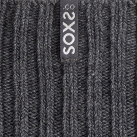SOXS® Silver Cloud label donker grijze wollen outdoor sokken  Unisex  kuithoog  42-46