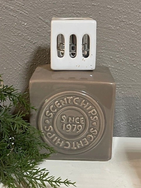 Scentchips® Scentoil lamp Square taupe – stijlvolle oliebrander