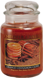 Orange Cinnamon Clove Cheerful geurkaars 680 g – 2 lonten