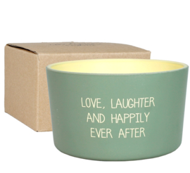 My Flame buitenkaars ‘Love, laughter and happily ever after’ – Bella Citronella (Citrus & Vanille)