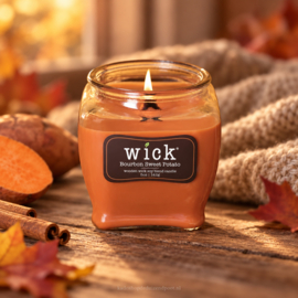 Bourbon Sweet Potato geurkaars – houten knisperende lont Colonial Candle 425 gram