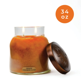 Orange Cinnamon Clove Cheerful Papa  geurkaars 34 Oz.