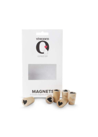 Set magneten houten hartje