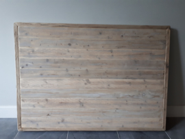 Tafelblad steigerhout met smalle planken, super gaaf!