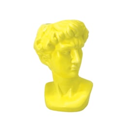 Greek head mini planter yellow