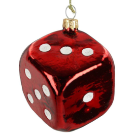 Kerst ornament 'Dice red'