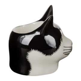 Quail cat black/white egg cup