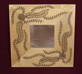 Spiegel met brede omkadering, 25 x 25 cm
