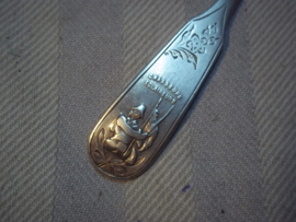 Belgium silver hallmarked spoon.Zilveren lepel, 3-4-juni 1900 te Beverloo, bekend legerkamp van de Jagers- Verkenners, Chasseurs-eclaireus, zeer bijzonder, met zilver stempels.