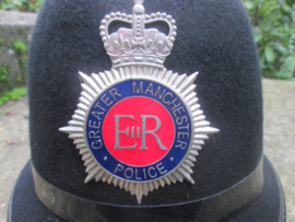 British Bobbyhelmet Great Manchester Police. Engelse Bobby helm grote maat goede staat.