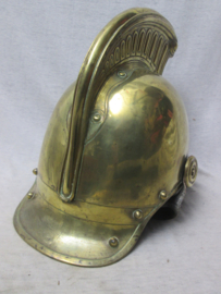 French helmet, Fire brigade M-1855 Franse brandweerhelm pompiers model 1855 met nog het originele binnenwerk. zeer nette staat.
