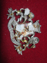 Dutch police helmet badge 1920-1940. without pins of the city Den HAAG. Politie helmembleem voor de oude bobbyhelm gebruikt in Den Haag.