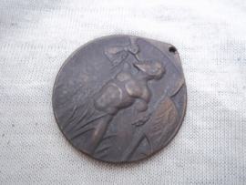 German medal. Duitse medaille RHEINLAND RÄUMUNG 1930 - Die Knechtschaft hat ein Ende. zeer bijzondere en aparte medaille.