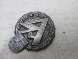 German tinnie, rally badge, Duitse tinnie SA, Stuttgart 1.VII 34 mooi groot embleem SA standarte stuttgart.