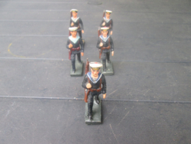 DURSO 5 marching French sailormen. 5 Franse matrozen marcherend goede staat.