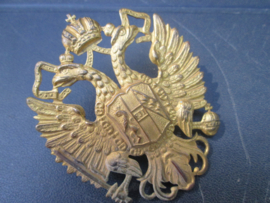 Austrian capbadge gilt KuK. Oostenrijks shako embleem KuK. vuurverguld met de 2 bevestigingspinnen. apart ding.