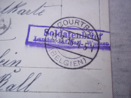 6 postkaarten van dezelfde persoon. 1914-1915-1916- gelegerd in Belgie, met ee nzeer bijzondere uit 1915 vanuit Zwitserland. leuke set.