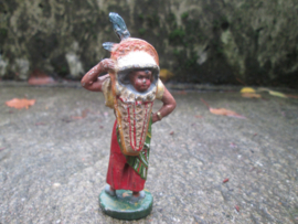 ELASTOLIN Indianen vrouw met baby op de rug goede staat leuk figuur.