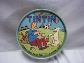 Cheesebox with Tin Tin, Kuifje. Kartonnen kaasdoosje met afbeelding van stripheld KUIFJE