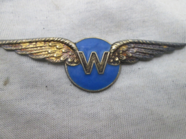 Dutch navy pilot observer wing, silver. Nederlandse wing, silver, vlieger-waarnemer, Marine Luchtvaart Dienst MLD met speld.