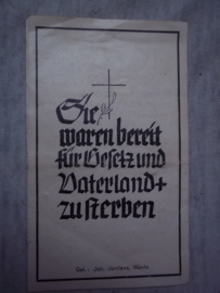 Death card, Duits doodsprentje.