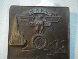 German NSKK plaque. Duitse herinnerings plaquette, NSKK Kraftfahrt Korps Winterprufungsfahrt 1936 - Motorbrigade Sud- West.