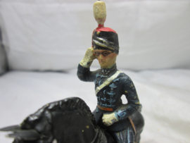 DURSO Prins Bernhard op paard in volledig uniform Blauwe Huzaar TOP staat zeldzaam stuk.
