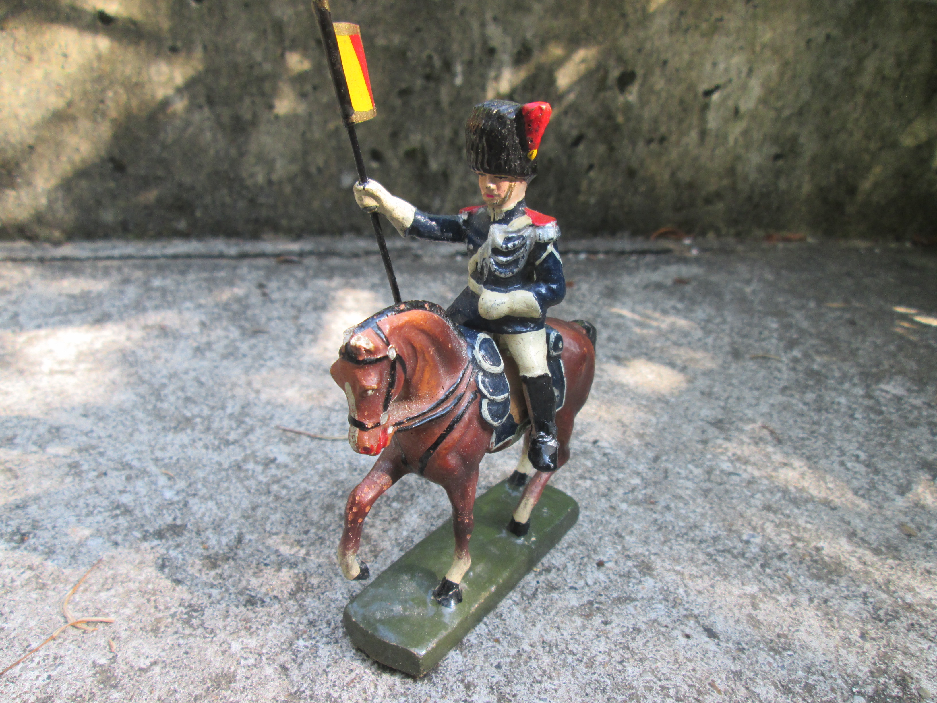 Belgium made toy soldier Police. Speelgoed ruiter, Rijkswacht ere- escorte te paard, TOP staat.