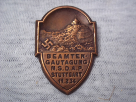 German tinnie, rally badge. Duitse tinnie Beambten Gautagung NSDAP Stuttgart 11-2-34