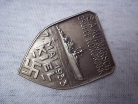 German tinnie, rally badge, Duitse tinnie SA Aufmarsch Gruppe Nordmark, 7. Mai 1933 KIEL. vroege tinnie