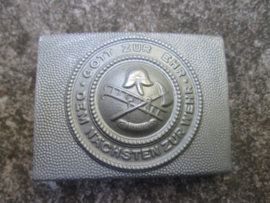 German WW2 buckle firebrigade officer lightweight. Duits koppelslot officier Feuerschutzpolizei aluminium.WO2 gedragen