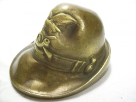 Bronze miniature Italian Alpinihat Miniatuur Alpini regiment hoed