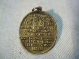 Swiss medal, Zwitserse medaille, liefdadigheids gift voor de soldaten aan het front 1918.