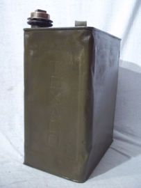 Blik TEXACO motor olie met originele bronzen sluitdop van Texaco, decoratief. Jaren 30-40