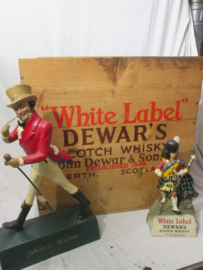 Houten kratje voor White Label DEWAR'S scotch whisky, zeer decoratief.