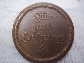 German medal for dog training. Bronzen penning Reichsdienst fur das Deutsche Hundewesen RDH. Gau West - Für gute Leistung.