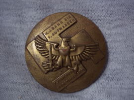 German tinnie, rally badge, Duitse tinnie H.J. Bann 312- 1. Aufmarsch 7 juni  1936 - Babenhausen. Hitler- Jugend tinnie groot model.