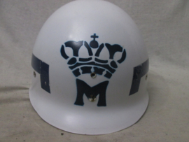 Dutch helmet of the  Military Police. Binnenhelm van de Koninklijke Marechaussee, KMAR, de gekroonde M.