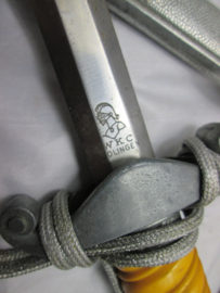 German Army dagger. Duitse Wehrmacht ponjaard, sierdolk, met gehäng en troddel, mooi compleet maker is W.K.C.- Solingen, mooi met de oranje grip.