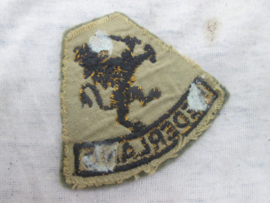 Dutch sleeve badge of the Dutch army in England. Prinses- Irene Brigade. Mouwembleem wollige stof met leeuw en NEDERLAND.