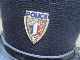French Police cap, with front badge. Frans politie kepie met geemailleerd embleem, nette staat.