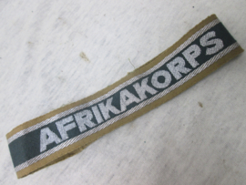 German BeVo- like Cuff-title AFRIKA KORPS. Duitse mouwband BeVo- Afrika-Korps gedragen staat uniform-removed. Ärmelstreifen D.A.K..