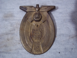 German tinnie, rally badge, Duitse tinnie Gauthing Koblenz Trier 22-23 juni 1935, koperen uitvoering.